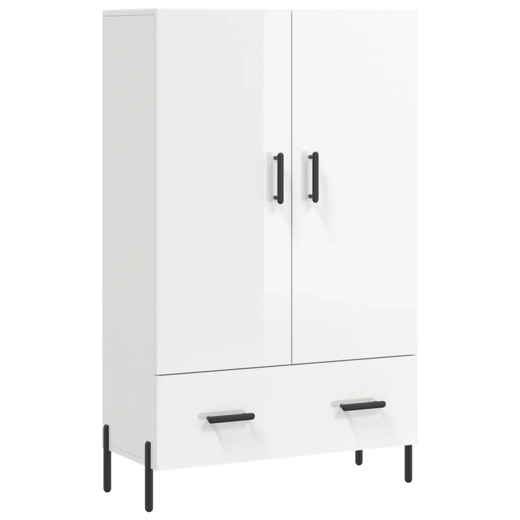 Credenza Bianco Lucido 69,5x31x115 cm in Legno Multistrato
