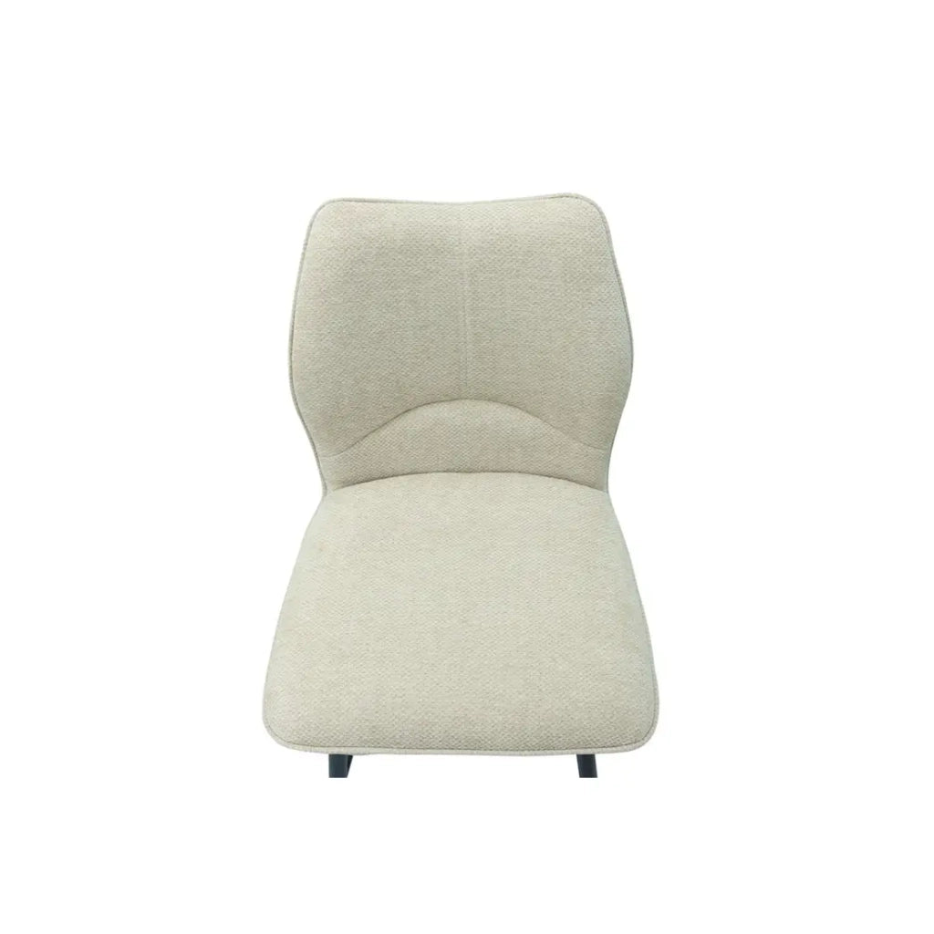 Sedia da bancone girevole CROFT - Tessuto écru - Piedi in metallo nero - Altezza 103 cm - Stile design/industriale