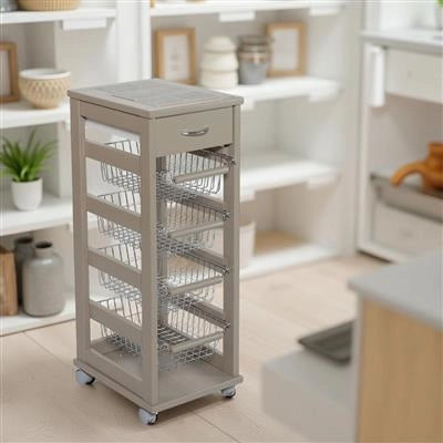 VESUVIO CARRELLO DA CUCINA IN COLORE FANGO 29 X 39 XH 84  CM