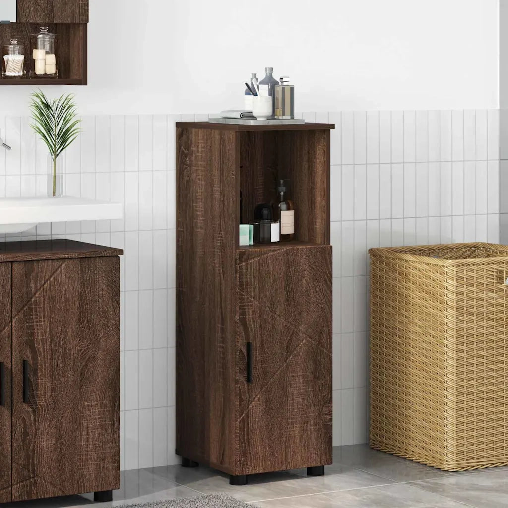 Mobile da Bagno | Armadio da bagno con porta Rovere Marrone 30 x 35 x 95 cm
