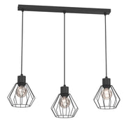 Lampada sospesa Parkla 3 luci nera metallo Luminex