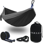 Hangmat all'aperto per 2 persone - 300 kg di capacità di carico - hangmat doppia con set di fissaggio - hangmat di nylon per campeggio - 290 x 140 cm