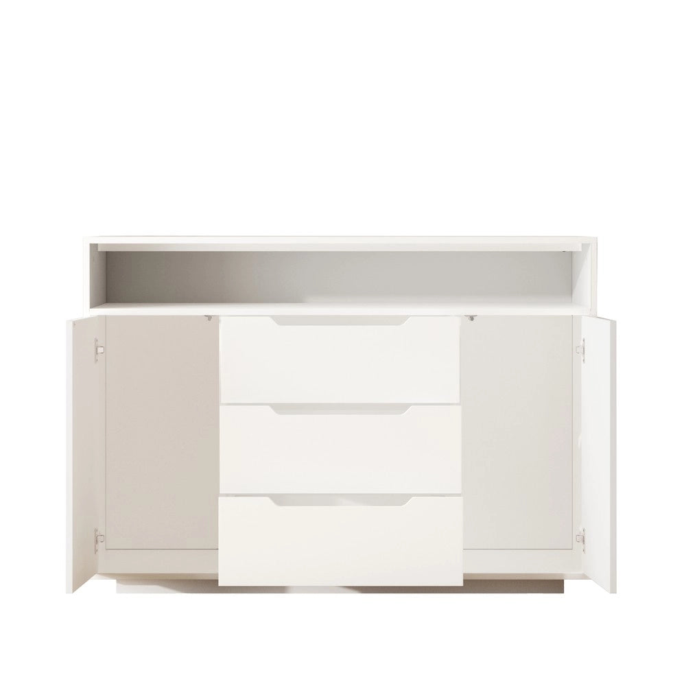 Armadio Multifunzione con Ripiani, Cassetti e Ante ¨C MINIMAL ¨C Bianco Opaco