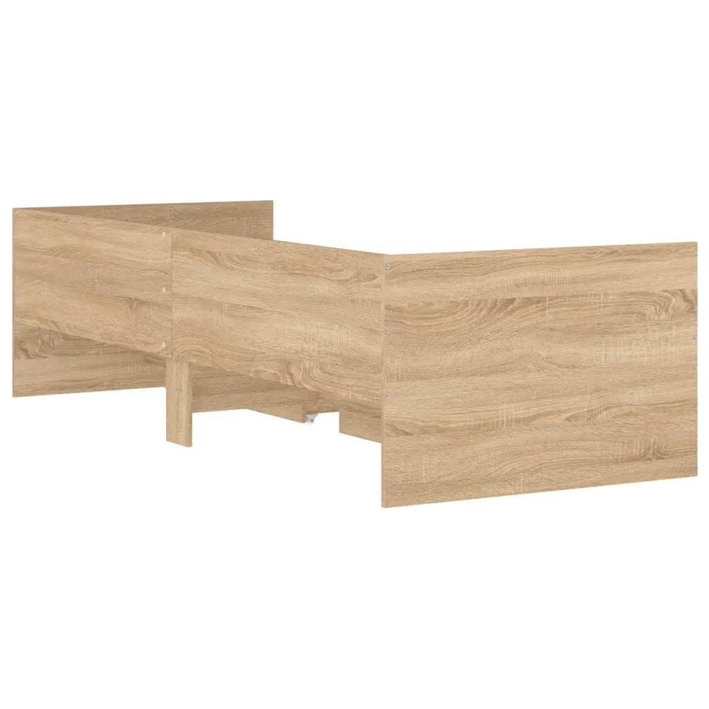 Letto singolo | Letto per adulti | Giroletto con Cassetti Rovere Sonoma 90x200 cm