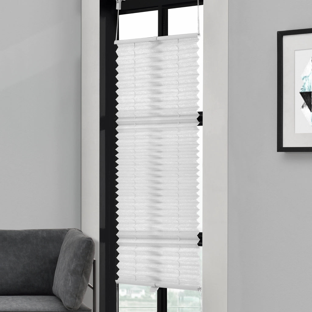 [neu.haus] Tenda Plissé Klemmfix  (65 x 100 cm) (bianco) - protezione sole e luce - opaco (senza bisogno di praticare