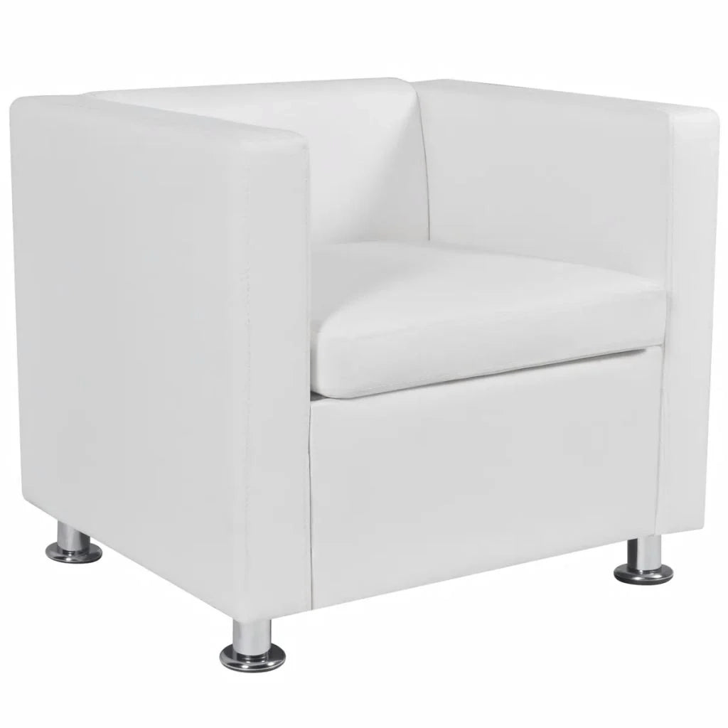 Poltrona poltrona poltrona lounge design club divano soggiorno pelle sintetica bianca 1102079/3