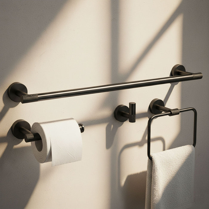 Set Accessori Da Bagno Grid Black 4 Pezzi