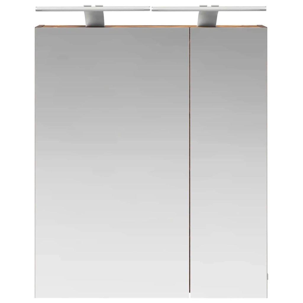 Mobiletto per specchio da bagno Rovere fumé 60 x 14,5 x 70 cm