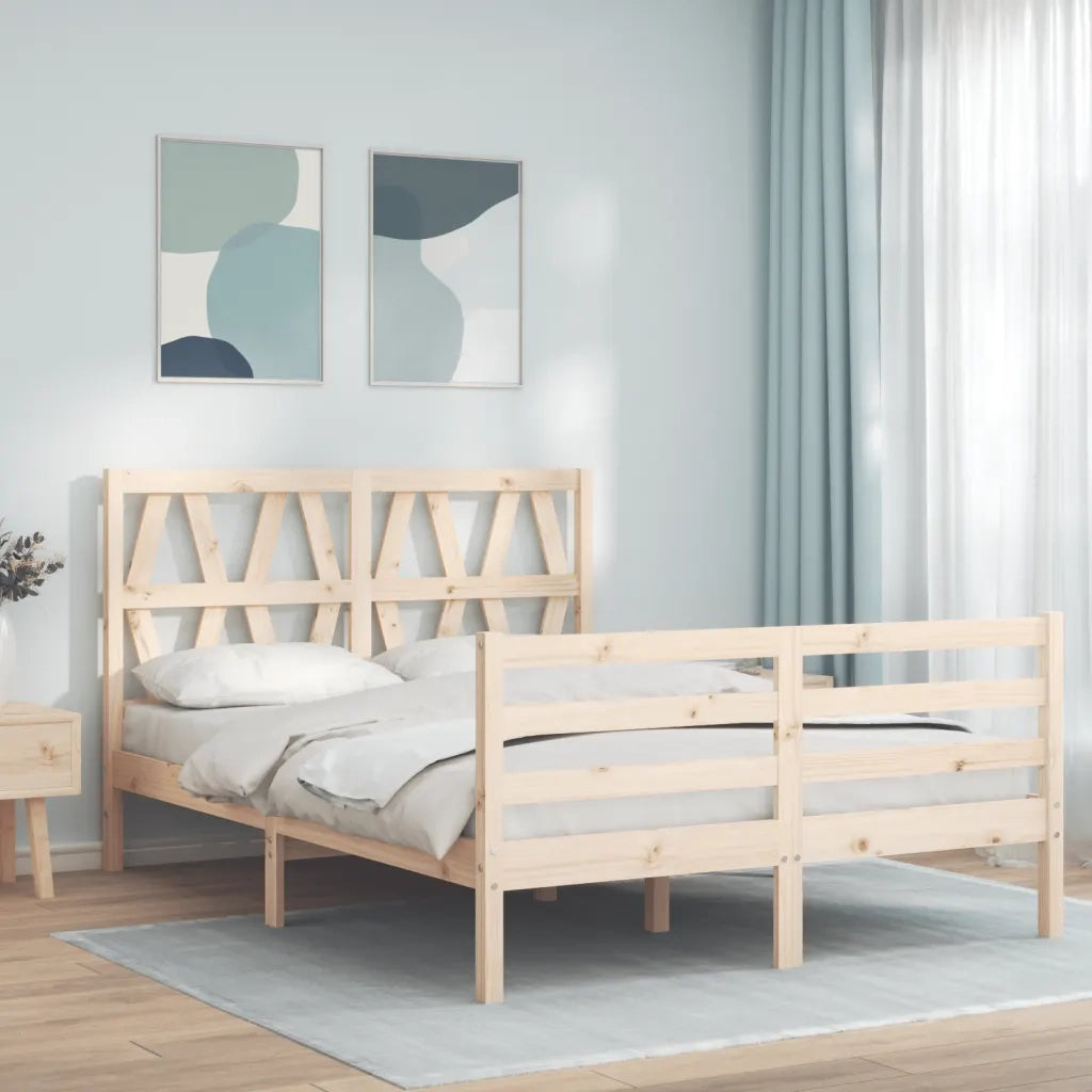 Giroletto con Testiera-Struttura Letto con testiera 120x200 cm in Legno Massello 967019