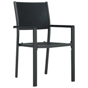 Sedie da Giardino 4 pz Nere in Plastica Stile Rattan 47890