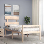 Letto per Anziani con Testiera 90x200 cm in Legno Massello 3195336