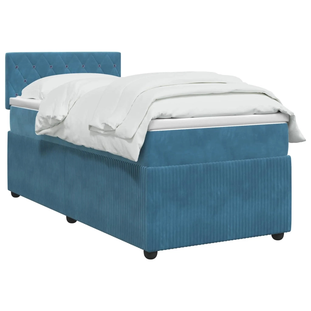 Letto box spring con materasso Blu Scuro 80 x 200 cm Velluto 3451563