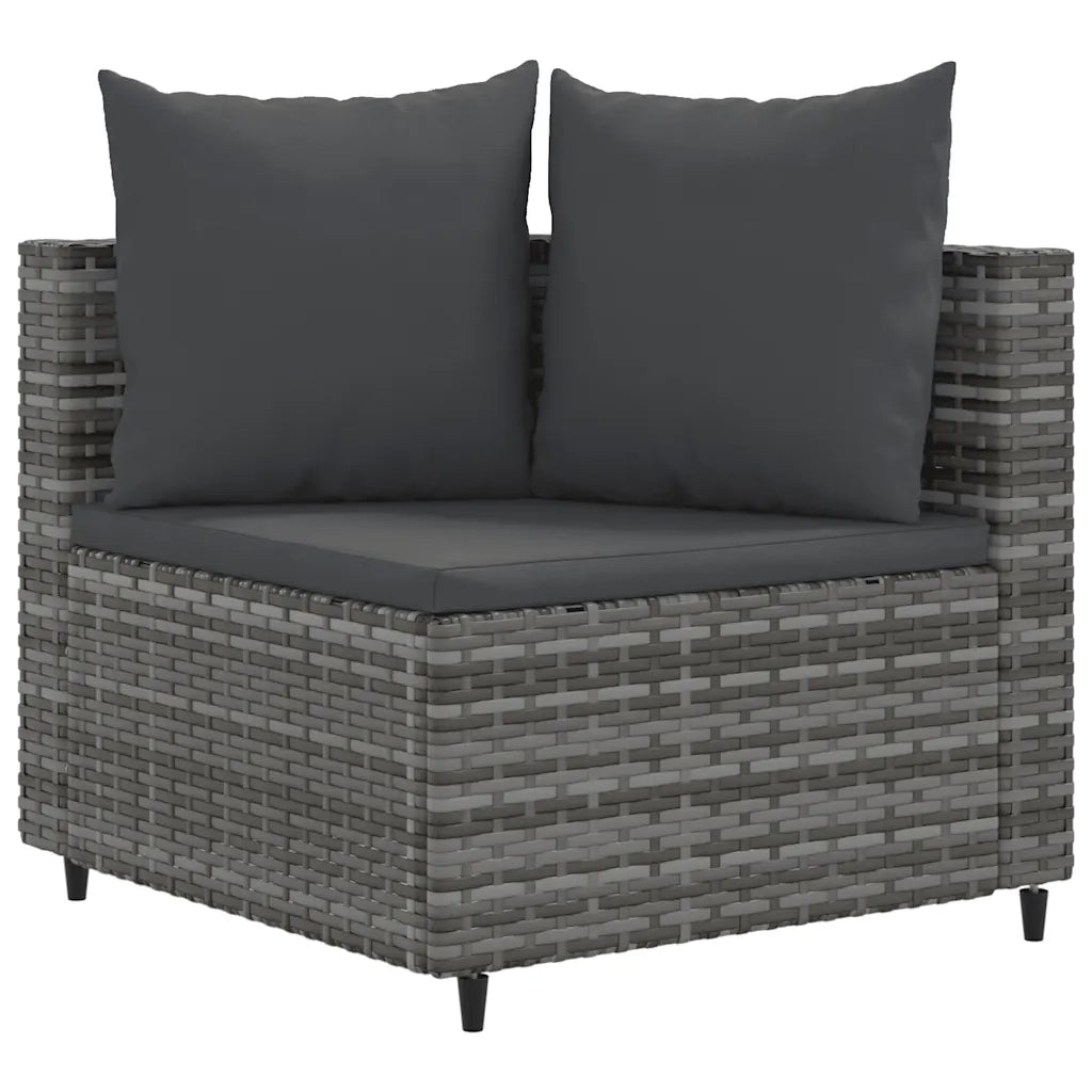 Set Divano da Giardino 10 pz con Cuscini Grigio in Polyrattan 3308410