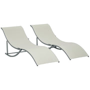 Lettini pieghevoli da giardino in alluminio e textilene ¨C zephmum ¨C 2 pezzi beige