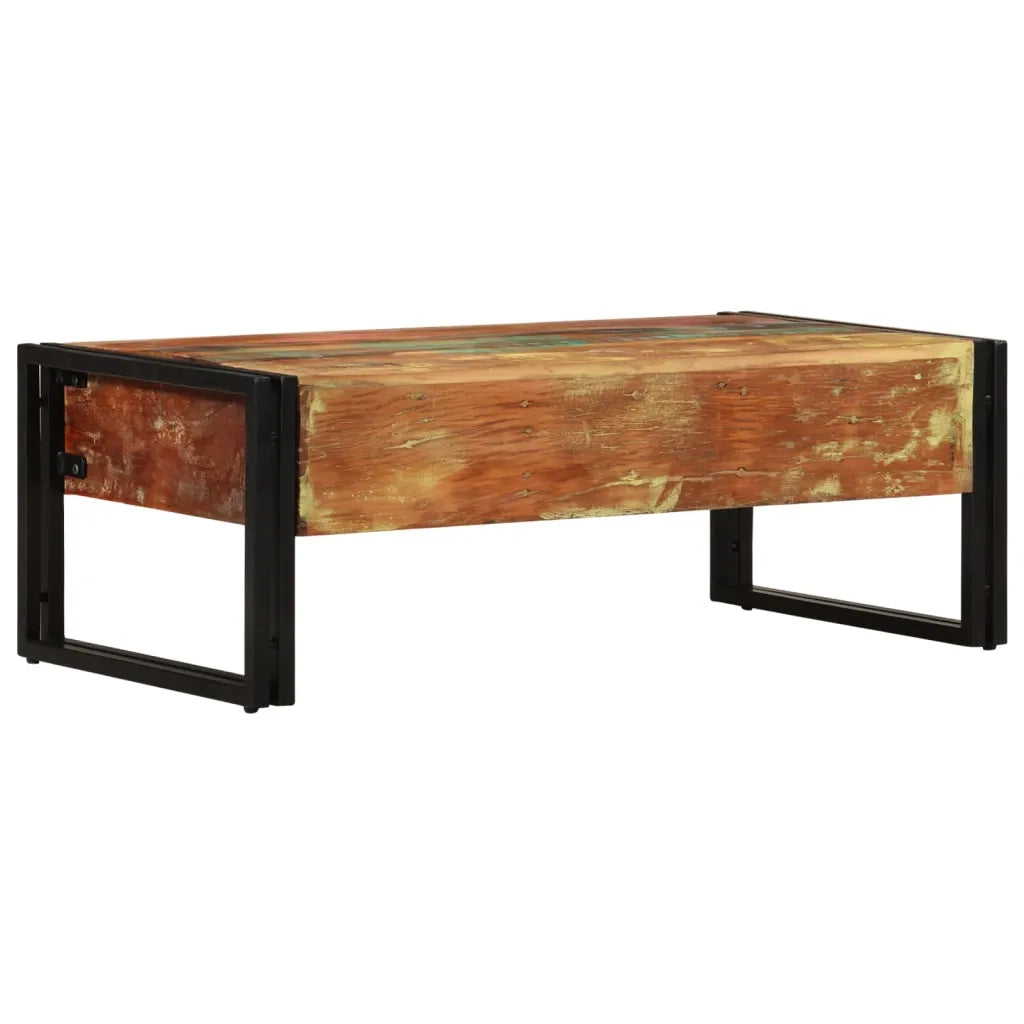 Tavolino con 3 Cassetti in Massello Recuperato 100x50x35cm 244941