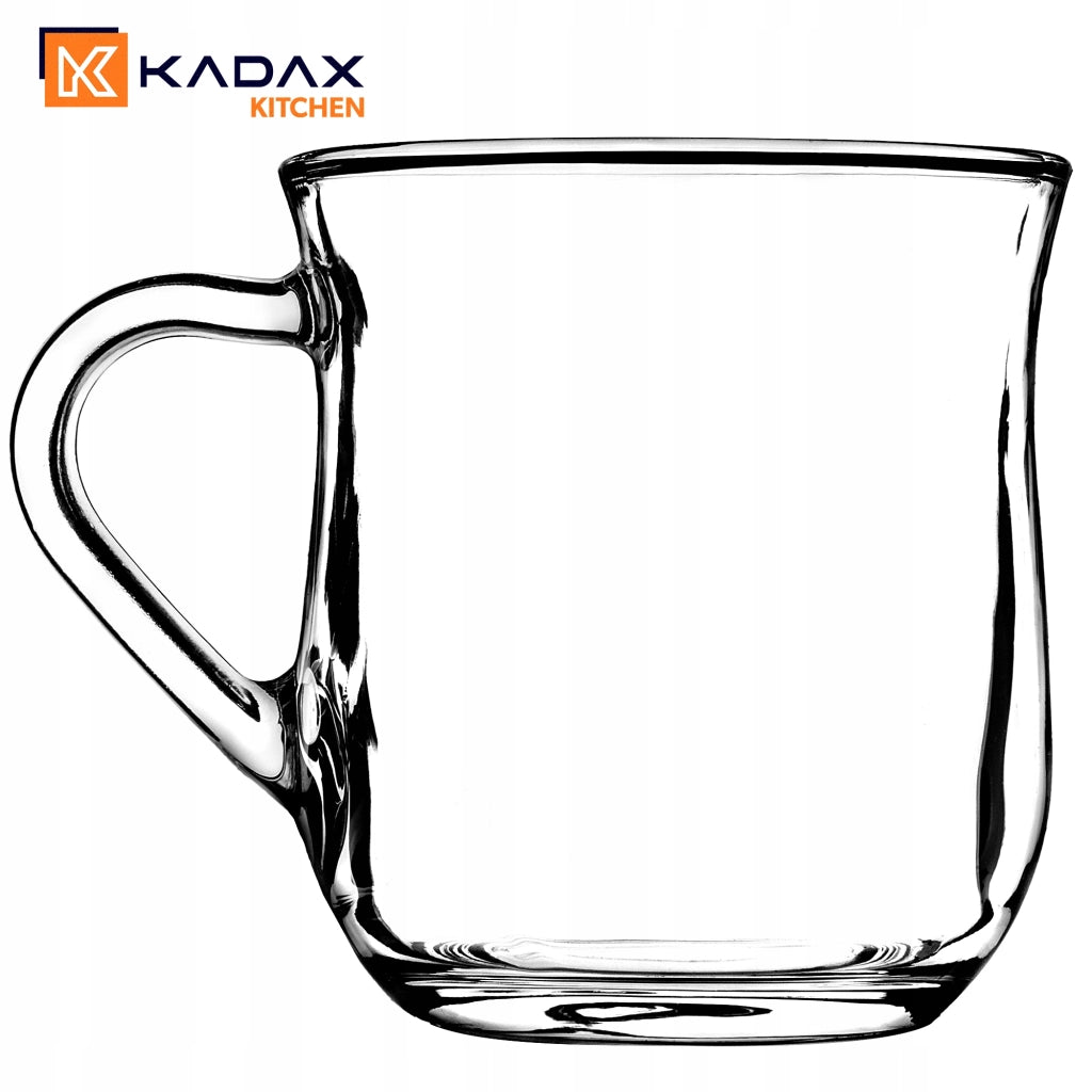 Bicchiere KADAX da 320 ml per caffè, tè, bevande, latte macchiato, acqua, con manico per succhi di frutta.