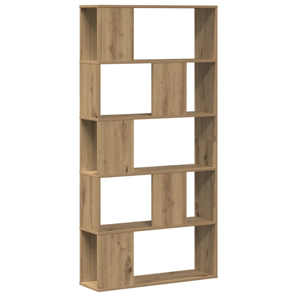 Libreria 5 Piani Rovere Artigianale 80,5x23,5x162,5 Multistrato