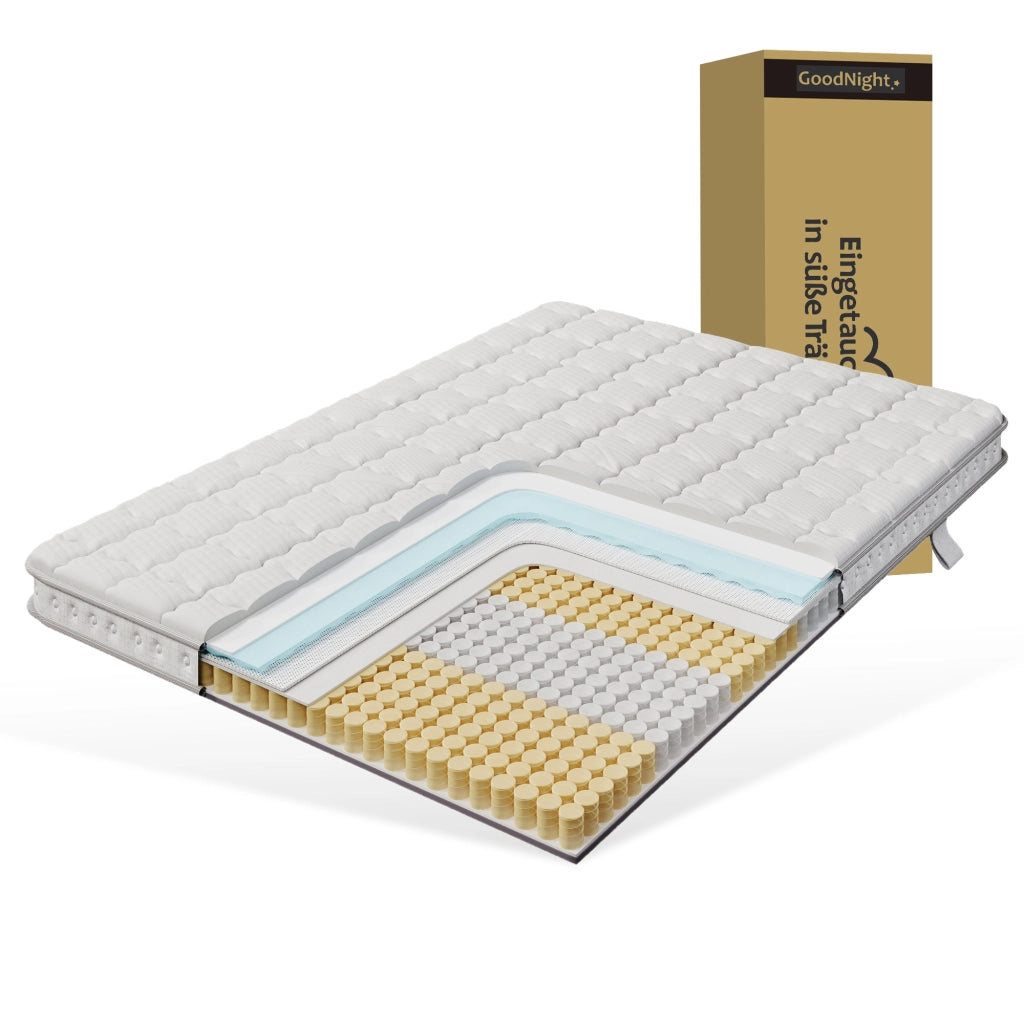 Materasso ibrido a molle insacchettate bianco 140x200 cm
