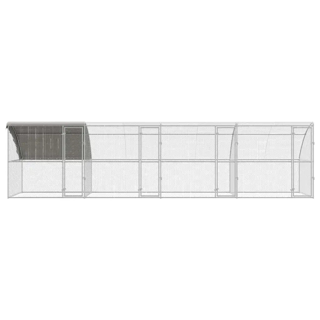 vidaXL Gabbia per polli Argento 800 x 200 x 198.5 cm Acciaio zincato