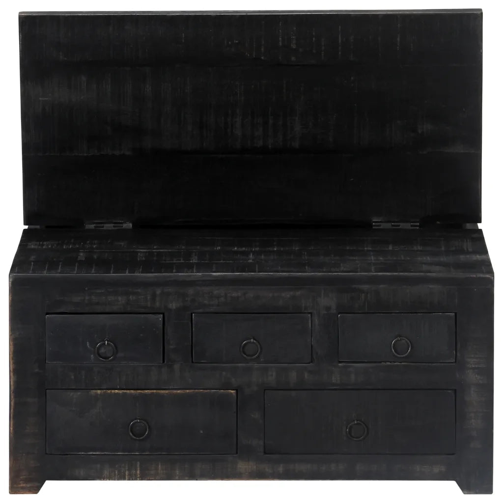 Tavolino da CaffÃ¨ Nero 65x65x30cm in Legno Massello di Mango cod mxl 5811