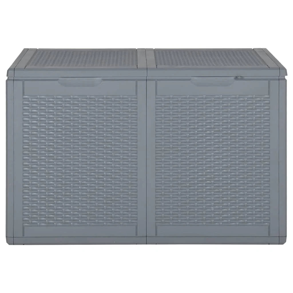 Baule da giardino rattan PP 180 litri grigio 02_0013090