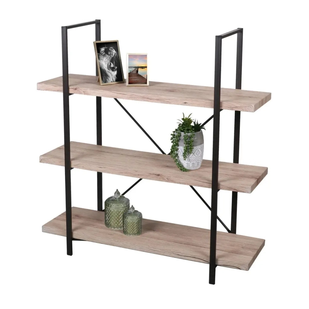 Piccola libreria aperta con 3 scaffali in legno collezione DARYL – Dimensioni 100x33x106 cm
