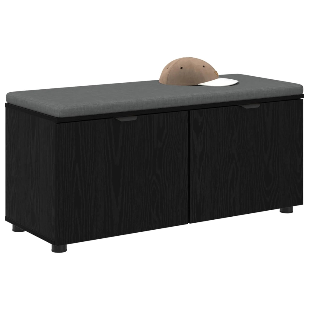 Panca per ingresso con cuscino-Sgabello-Panca da Corridoio Rovere Nero 100 x 38 x 46 cm 634379