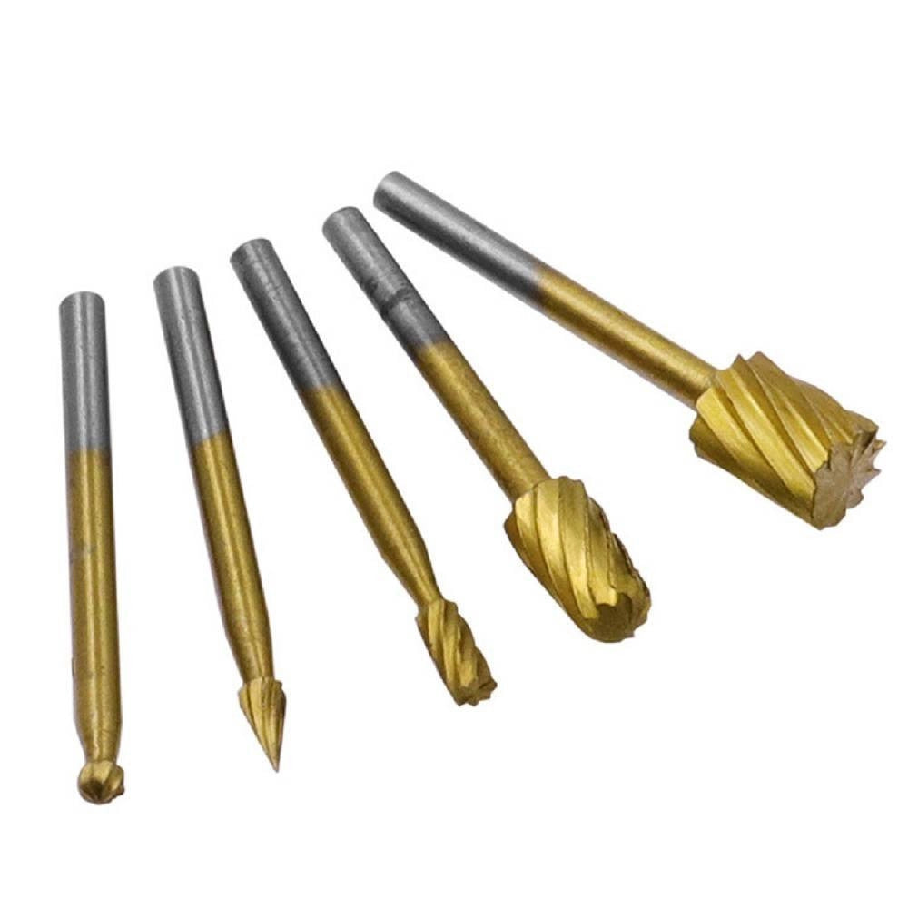 Trade Shop - Set 10 Mini Frese Raspe In Acciaio Per Lavorazione Rifinitura Legno Codolo 3 Mm -