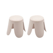 Sgabello impilabile per bambini in bouclé testurizzato, set di 2,