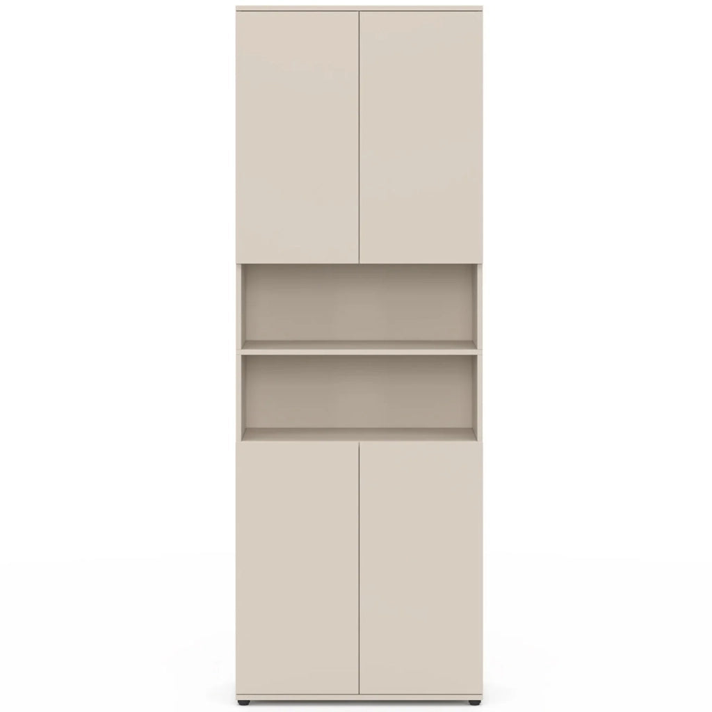 IDMarket - Mobile da bagno TOMI a 4 ante e 2 nicchie in legno beige