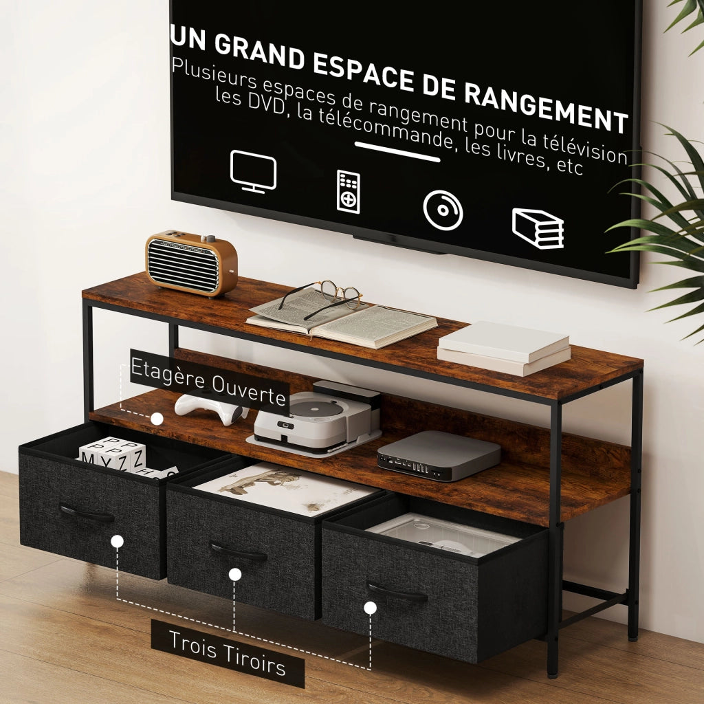 Mobile TV con 3 cassetti ¨C Minimal ¨C 120x29x56 cm marrone