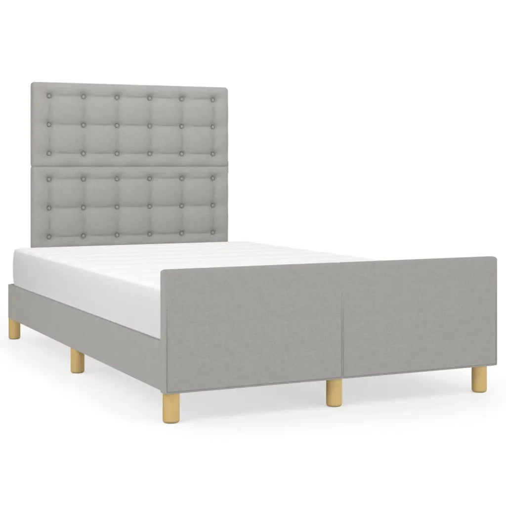 Giroletto senza Materasso Grigio Chiaro 120x190 cm in Tessuto