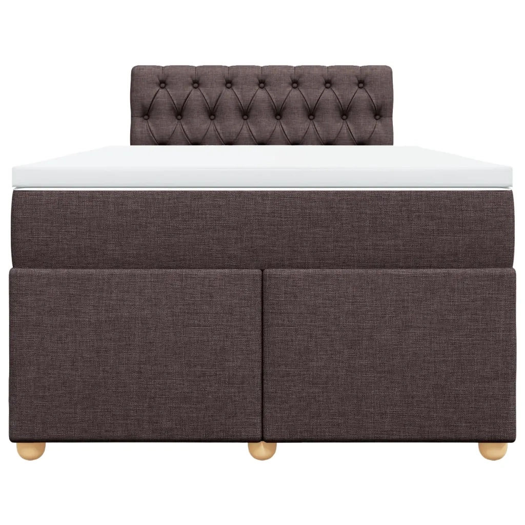 Giroletto a Molle con Materasso Marrone Scuro 120x200cm Tessuto