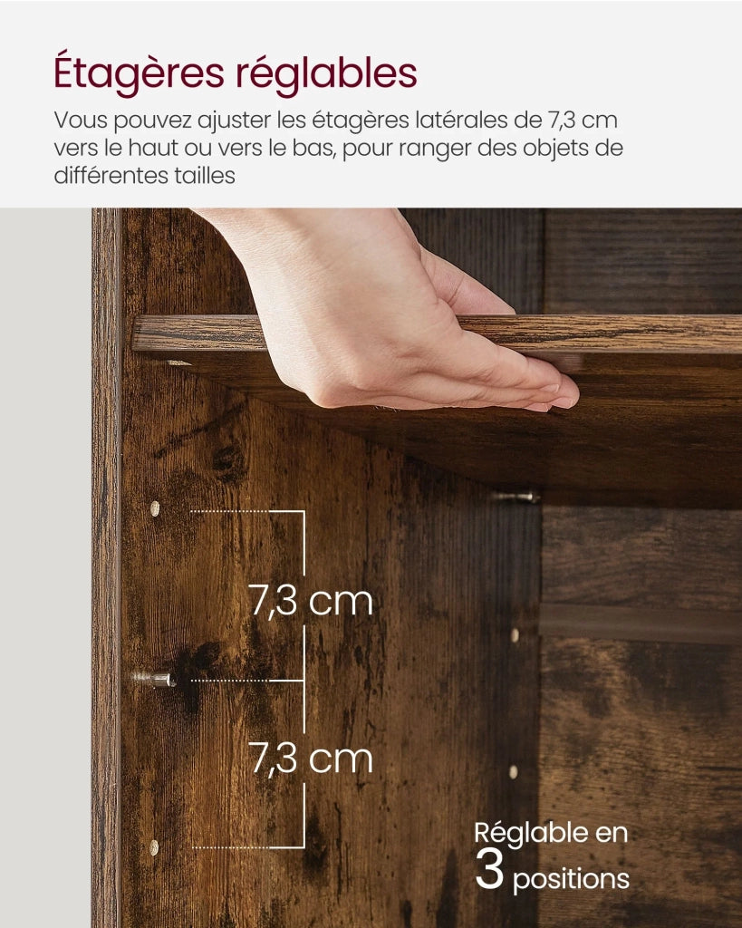 Panca portascarpe mobile da ingresso con seduta scarpiera con cuscino e 12 ripiani regolabili per corridoio/soggiorno 303 x 104 x 48 cm marrone rustico 12_0004090