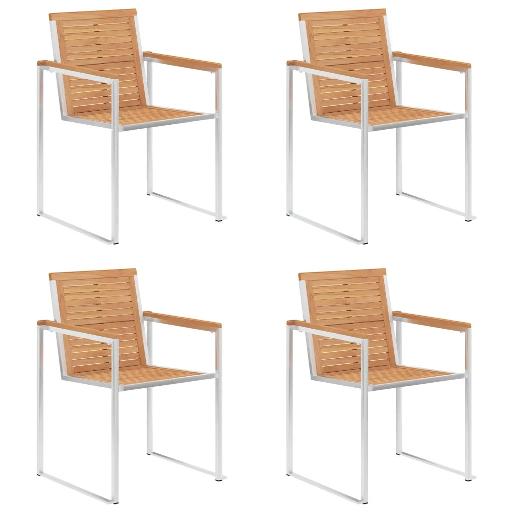 Sedie da Giardino con Cuscini 4 pz in Legno Massello di Teak cod mxl 24239