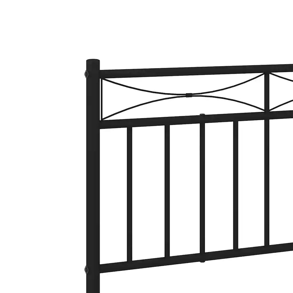 Giroletto con Testiera e Pediera-Struttura Letto Metallo Nero 193x203 cm 504027