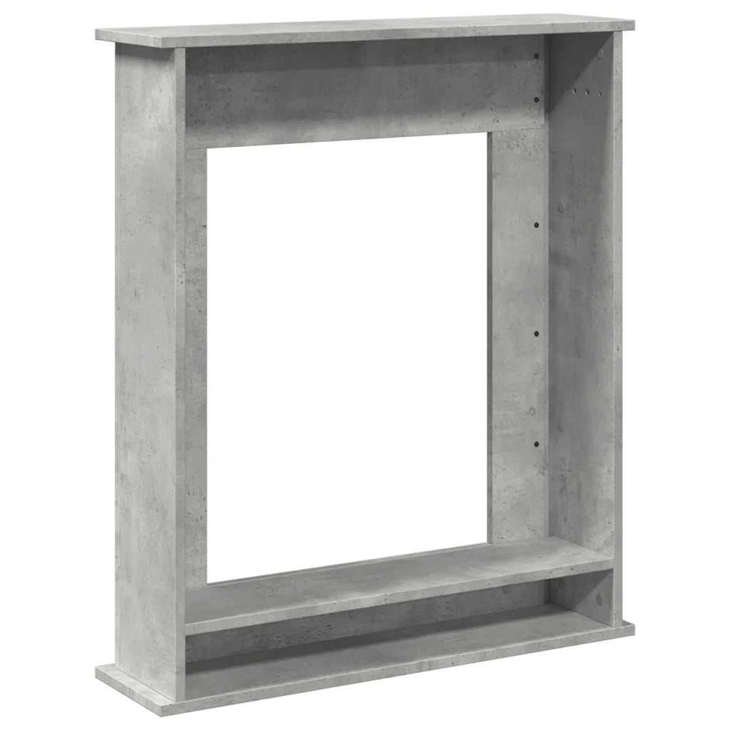 Cornice per Camino-Rivestimento per Camino Grigio Cemento 75x20x87,5 cm in Truciolato