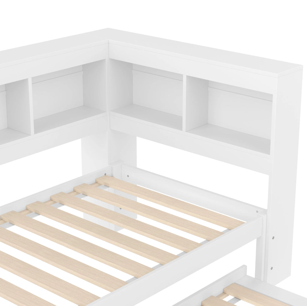 Divano letto 90x200 cm con letto estraibile; presa di ricarica e 2 porte USB in pino bianco