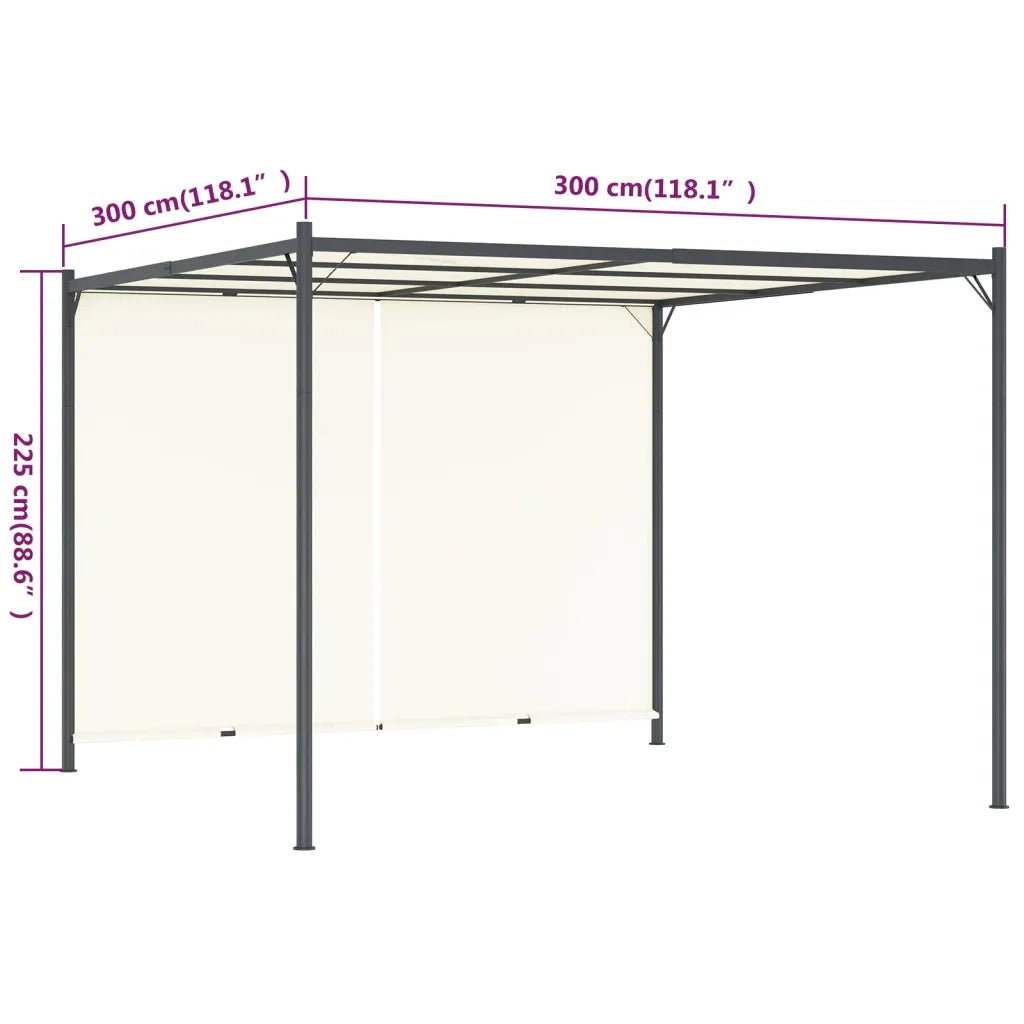 Pergola con Tetto Regolabile Bianco Crema 3x3 m in Acciaio  cod mxl 66324