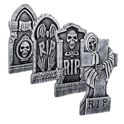 DECORAZIONE DI HALLOWEEN LAPIDE 41X20 CM CON TESCHIO O SCRITTA RIP FANTASIA ASSORTITA - 1 PZ