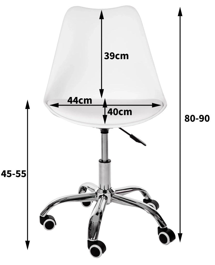 Sedia girevole per bambini AKORD FD005 in bianco
