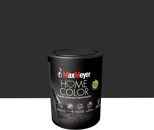 Idropittura Colorata Superlavabile per Interni HomeColor, Colore Nero, 0.75L