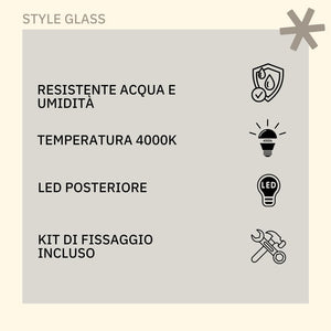 Specchio Bagno LED Posteriore SATURNO 100x70 cm, Con LED 4000K, Retroilluminato, Da Parete