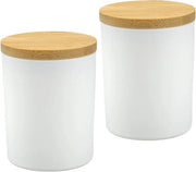 Wattenuovo con coperchio - contenitore per salviette della doccia - contenitori in vetro per il deposito - salviette in forma di disco - bianco 200 ml