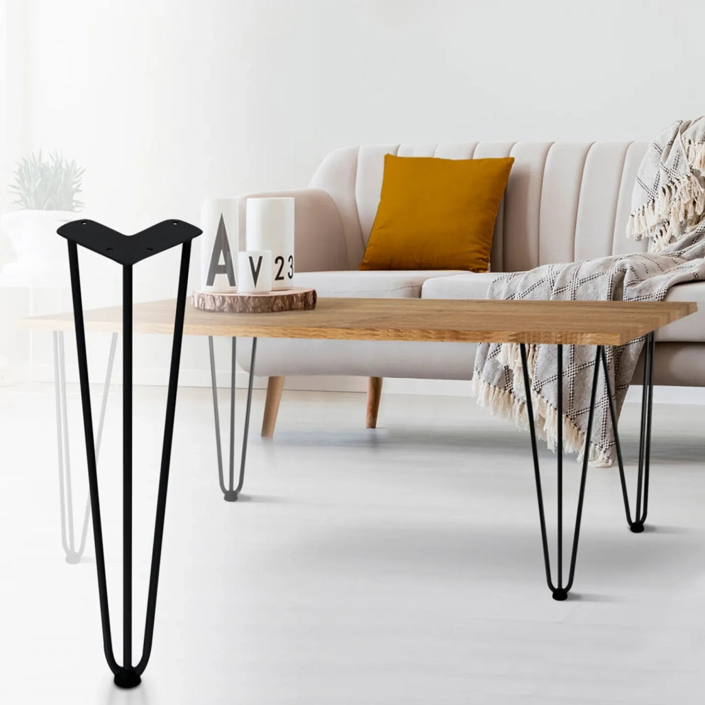 IDMarket - Set di 4 gambe a perno da 40,5 cm per tavolo di design industriale