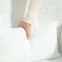 Sedia a Dondolo, Rivestimento in Peluche, Cuscino Lombare, Antiscivolo, fino a 120 kg, Bianco