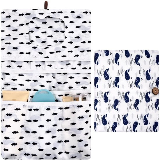 Cuscino da letto 2 in 1 per bambini - Organizzatore per genitori - Ripiegabile - Molto spazio di stoccaggio - 37x22cm Prodotto - Tasca pratica per madri