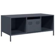 Tavolino da salotto | Tavolino da caff¨¨ | Tavolino da Soggiorno Antracite 101,5x50x43,5cm in Acciaio Laminato a Freddo