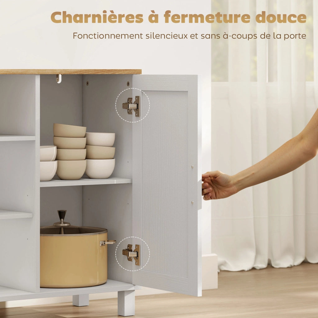 Credenza con 3 Ante e Ripiani Regolabili ¨C Xylo ¨C Bianco 110x33x75 cm