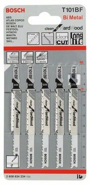 2608634234 - Set 5 lame per seghetto alternativo T 101 BF Clean for Hard Wood